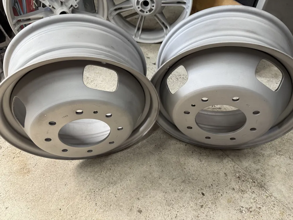 Truck wheels before powder coating